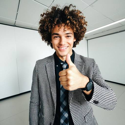 Young Man Giving Thumbs Up in Studio
