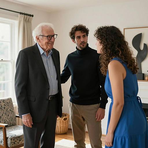 Family Moment in a Cozy Living Room