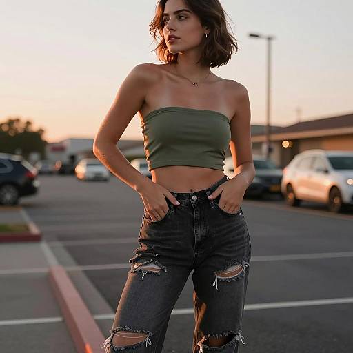 Chic Summer Fashion in Sunset Glow