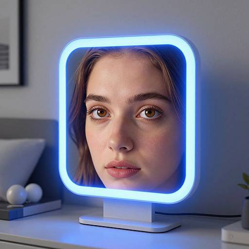 Futuristic Smart Mirror Reflection