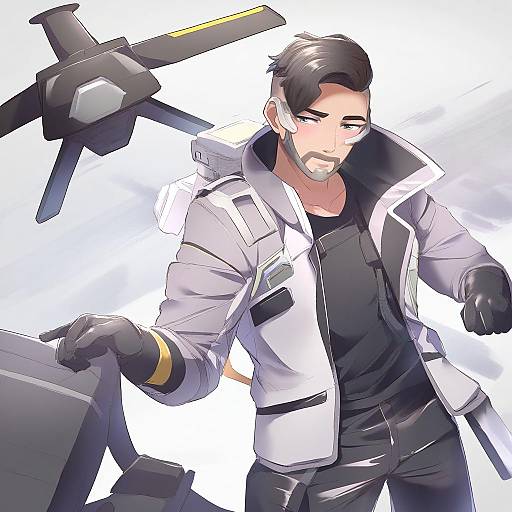 Illustration of Hack (apex legends), apex legends in the style of Nekono matatabi