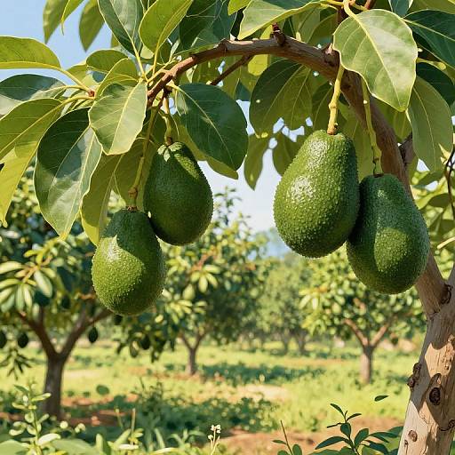 Realistic Hass Avocado Tree Illustration