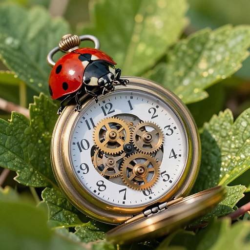 Surreal Ladybug's View of Pocket Watch