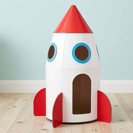Colour-In Cardboard Rocket Playhouse
