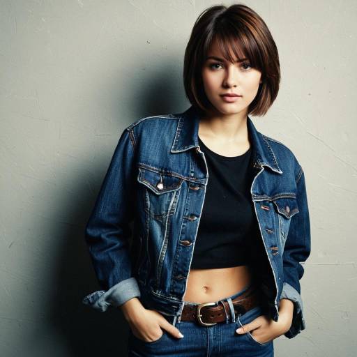 Young Woman in Denim Jacket and Jeans