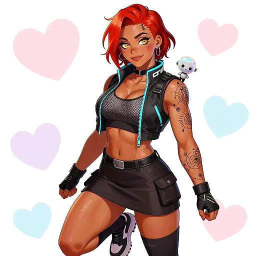 Vibrant Anime Athletic Girl Portrait