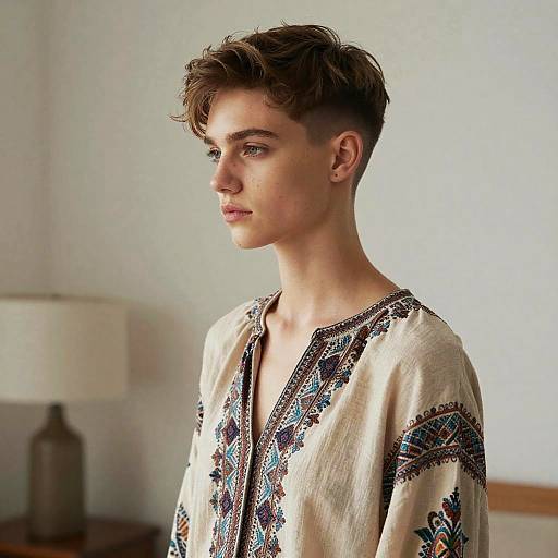 Pompadour Fade on Fashion Model