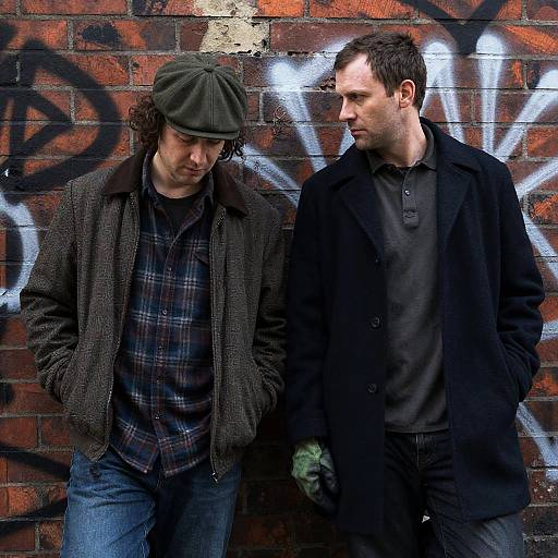 Urban Portrait of Two Men in Graffiti