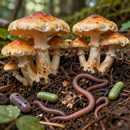 Forest Decomposers Close-Up Illustration