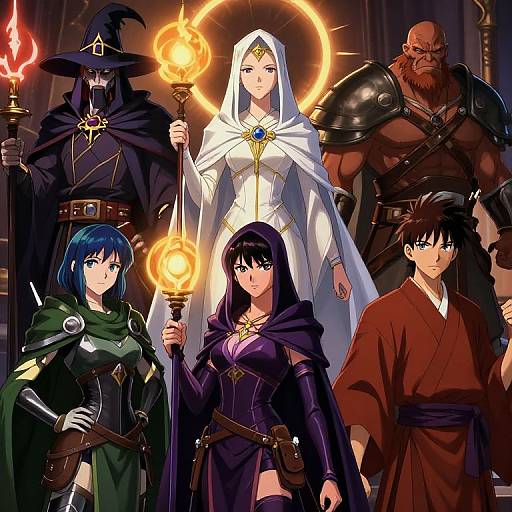 Retrofuturistic DnD Anime Characters