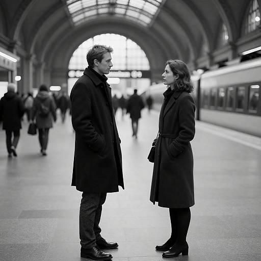 Arched Train Station Monochrome Encounter