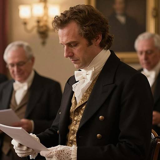 Elegant Man in Suit with Intriguing Background