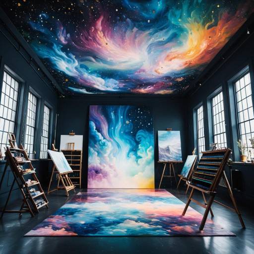 Galaxy-Themed Artist Studio Interior
