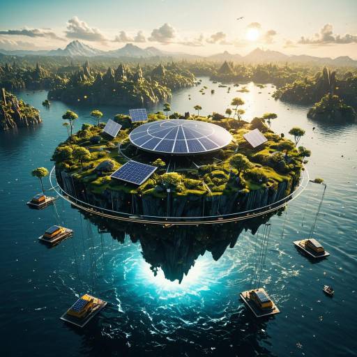 Floating Solar-Powered Island with Sky Gardens