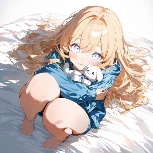 Dreamy Child with Puppy on Soft Background Dreamy Child with Puppy on Soft Background