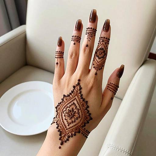 Elegant Henna Adorned Hand Photography