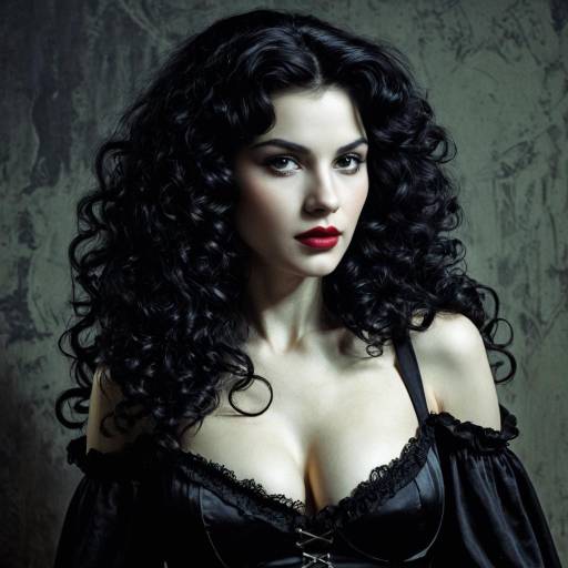 Curly Haired Female Vampire Portrait