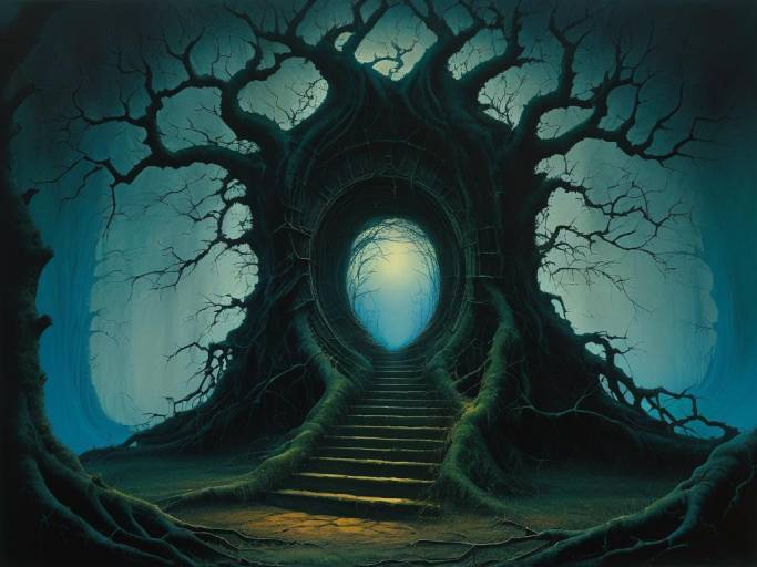 Ominous Staircase Leading to Dark Portal