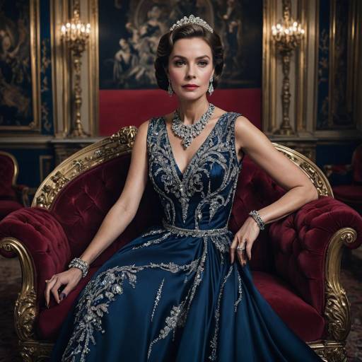 Glamorous Woman in Opulent Evening Gown