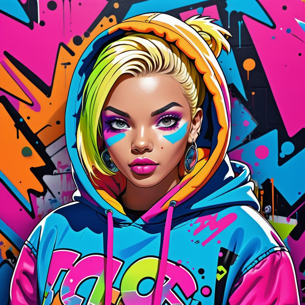 Vibrant Graffiti Art of a Trendy Character