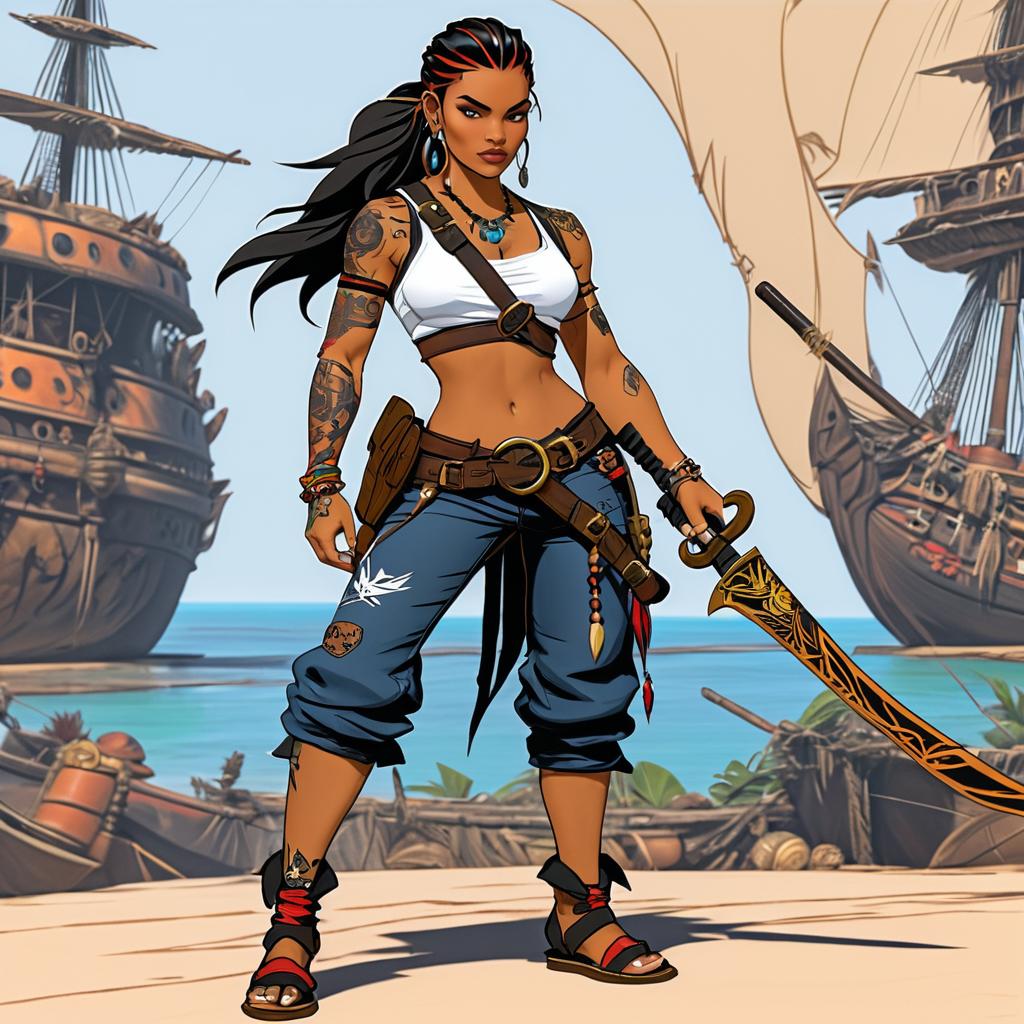 Indigenous Pirate in Joe Madureira Style