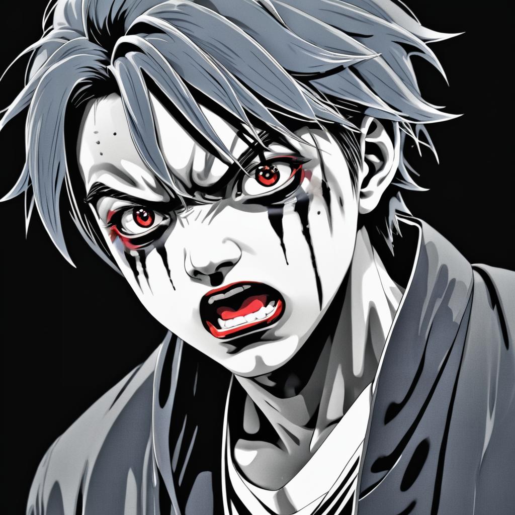 Suminagashi Horror Manga Art Fusion