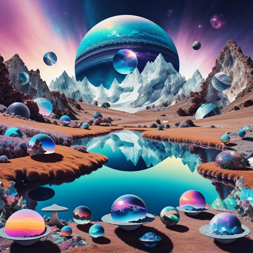 Surreal Psychedelic Collage of Alien Landscapes