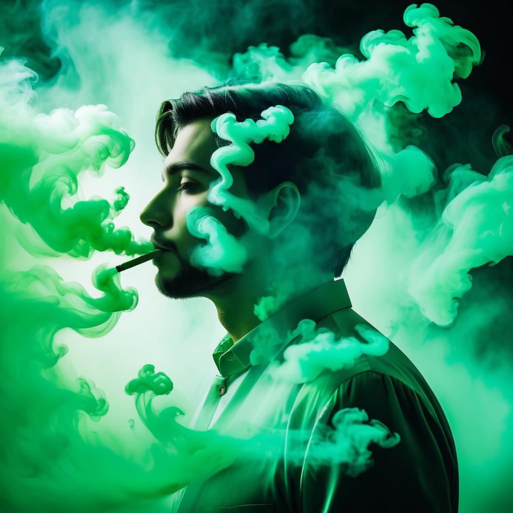 Ethereal Portrait of a Man in Smoke