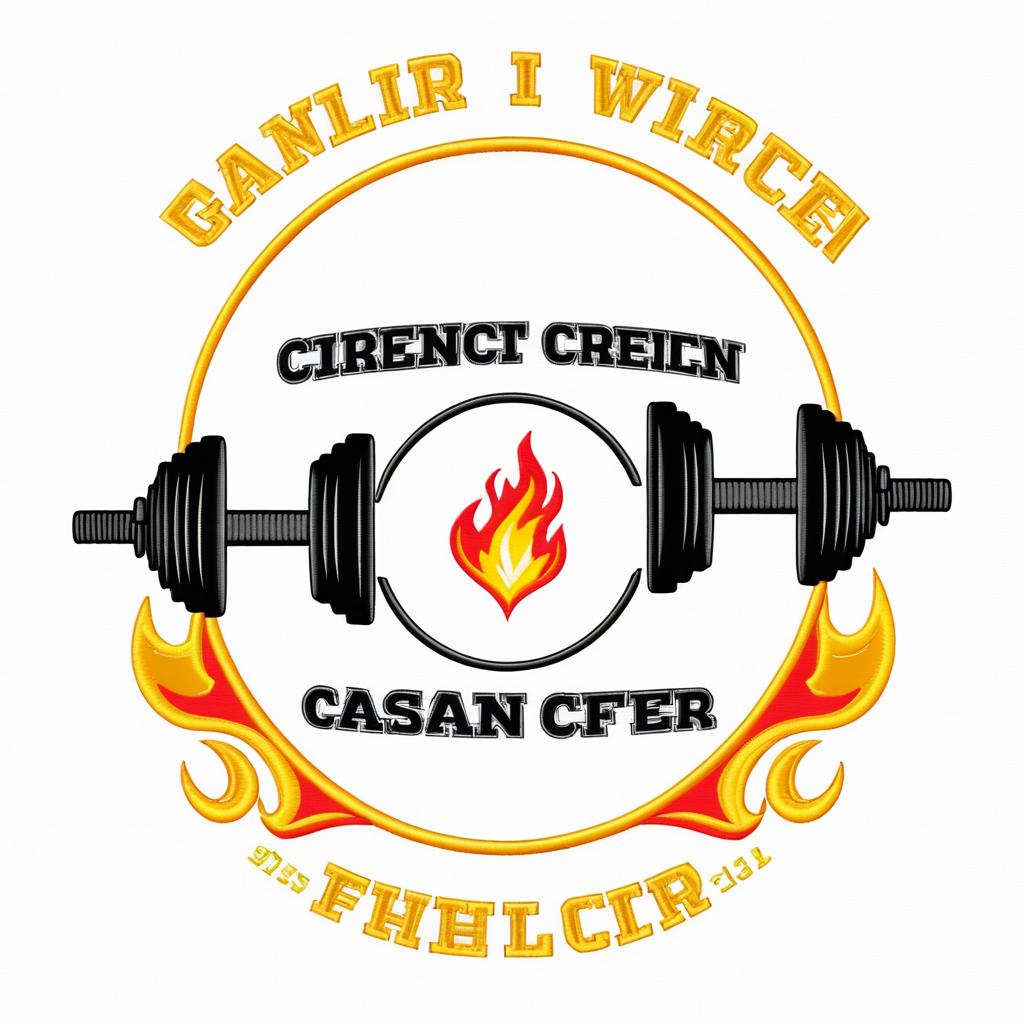 Dynamic Fitness Logo with Flames