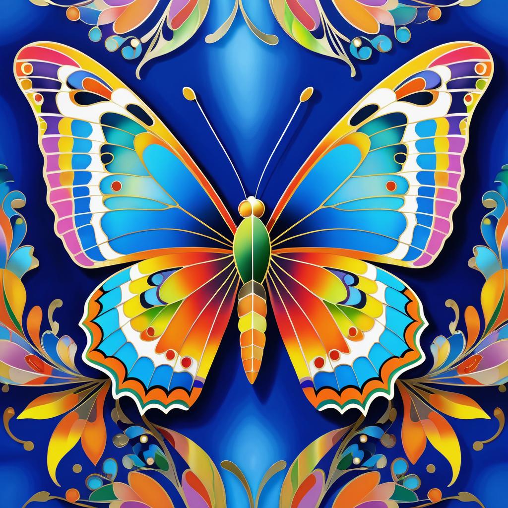 Vibrant Butterfly Painting Inspired by O'Keeffe