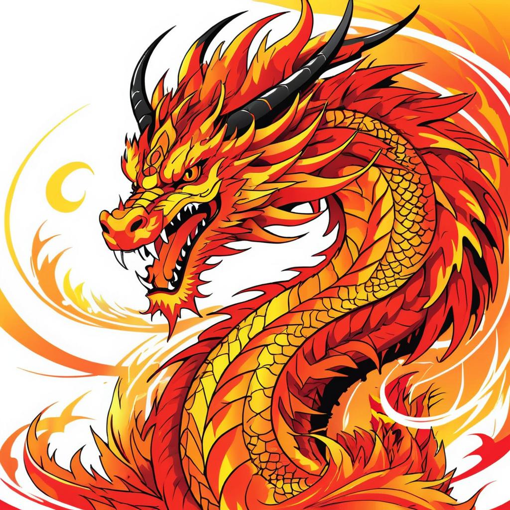 Vibrant Dragon Design for T-Shirt