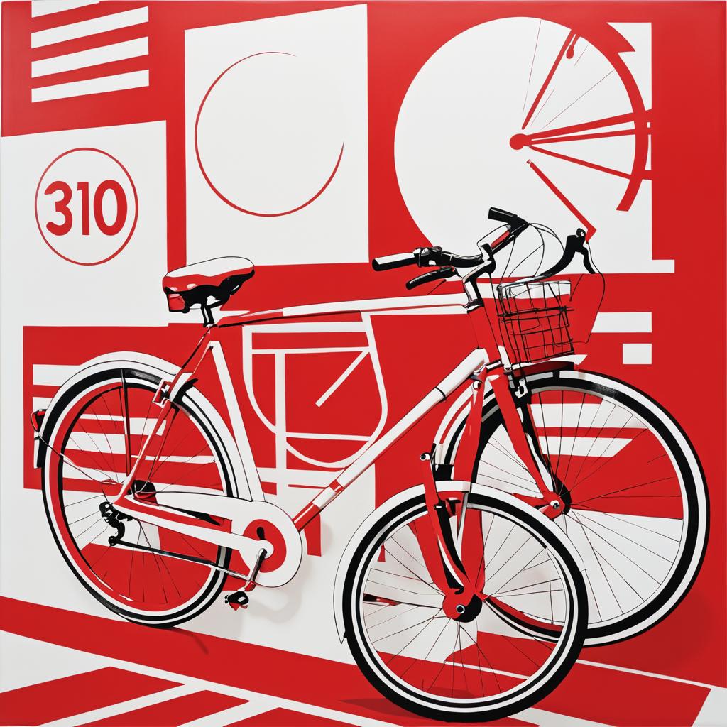 Classic Bicycle in Warhol's Bold Style