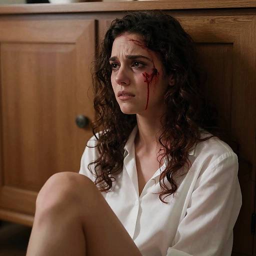 Haunting Portrait of a Distressed Woman