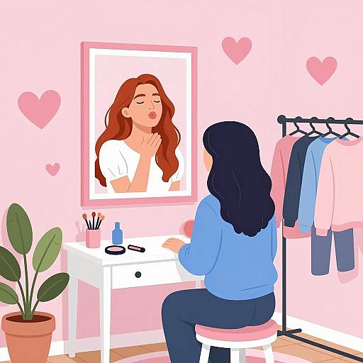 Charming Pink-Themed Bedroom Scene