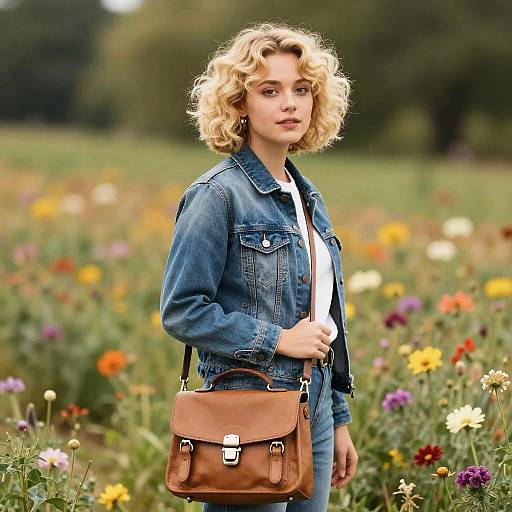Golden Blonde in Flower Field