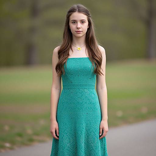 Forest Green Midi Dress Portrait