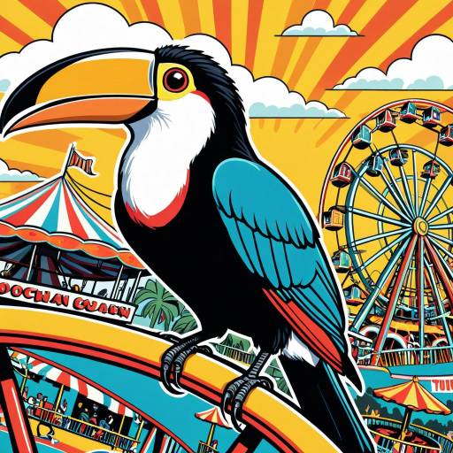 Vibrant Retro Amusement Park Illustration