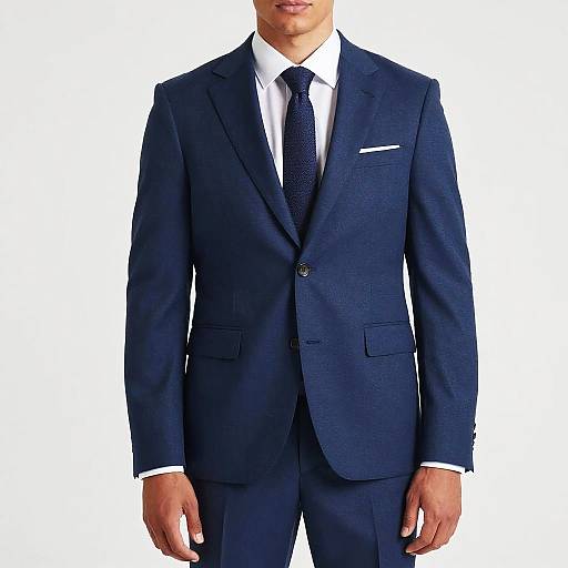 Confident Man in Tailored Blue Suit