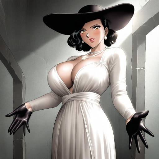 Illustration of Alcina dimitrescu, resident evil in the style of Shingyouji tatsuya