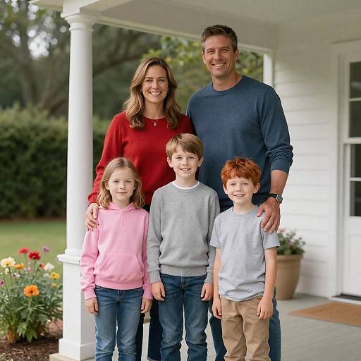 Family Portrait on a Welcoming Porch