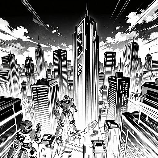 Cyberpunk Manga Cityscape Illustration
