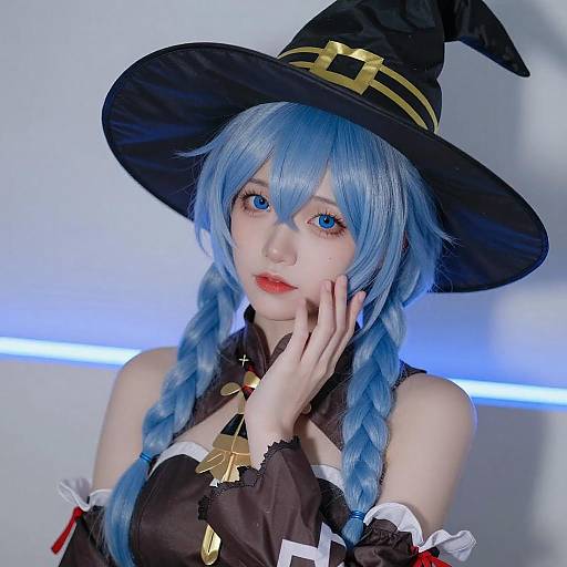 Young Woman in Witch Cosplay Outfit