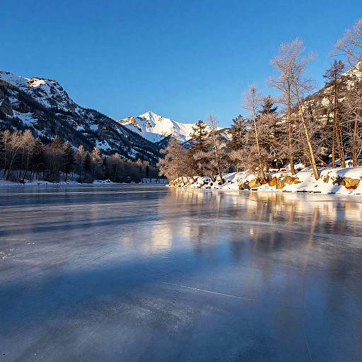 Hyper-Realistic Winter Lake Scene