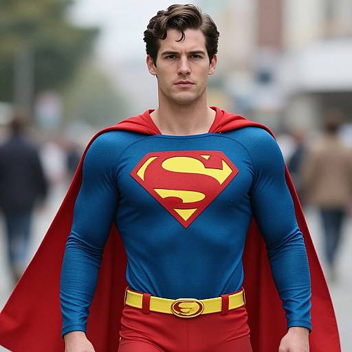 Realistic Muscular Superman-Inspired Man