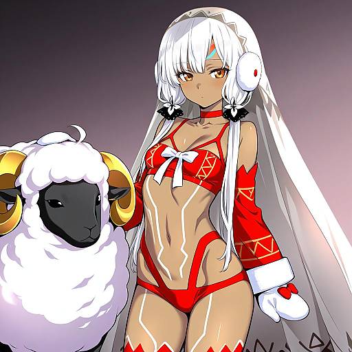 Illustration of Altera the santa (fate), fate (series) in the style of Nakahira guy