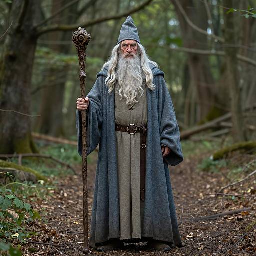 Old Wizard in Forest Costume