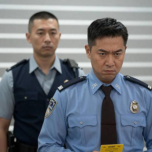 Intense Police Lineup Photograph