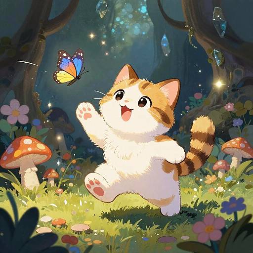 Playful Calico Kitten in Crystal Cave