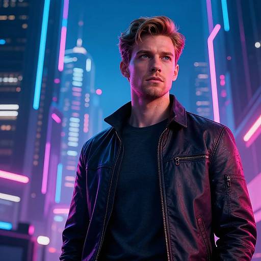 Hans Smith in Neon Cyberpunk City