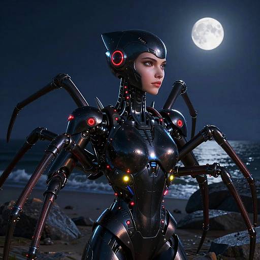 Anthropomorphic Robot Spider Bust Shot